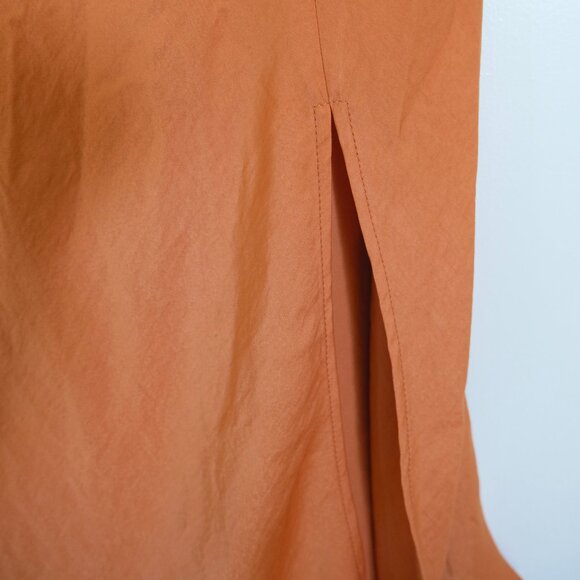 ✨ Orange Silky Midi Skirt with flattering slit ✨ - Picture 7 of 10